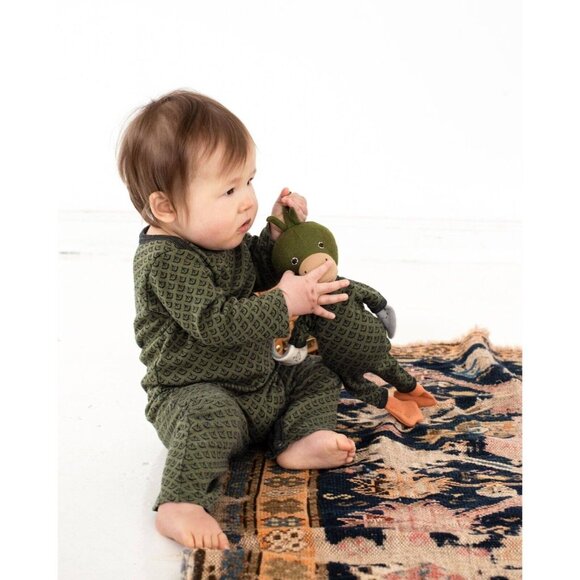 Hazel Village One Pieces Hazel Village Green Leaf Cover Baby Romper